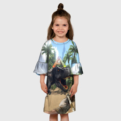 Детское платье 3D Ark Survival Evolved - тиранозавр рычит - фото 2