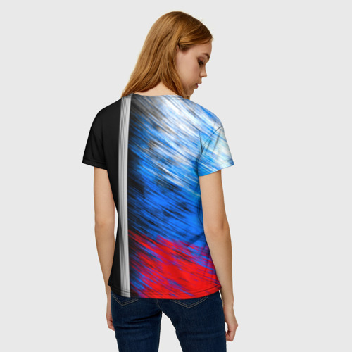 Женская футболка 3D с принтом Хоккей, вид сзади #2