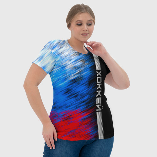 Женская футболка 3D с принтом Хоккей, фото #4