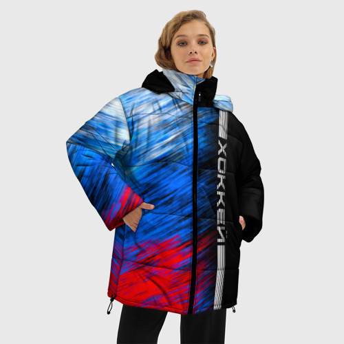 Женская зимняя куртка 3D с принтом Зарипов Денис, фото на моделе #1