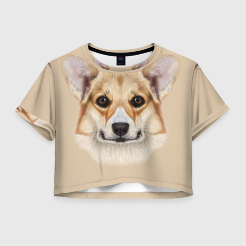Женская футболка Crop-top 3D Pembroke, цвет 3D печать