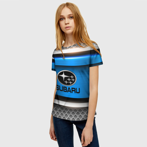 Женская футболка 3D Subaru sport, цвет 3D печать - фото 3