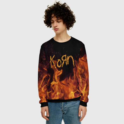 Мужской свитшот 3D Korn, цвет черный - фото 3