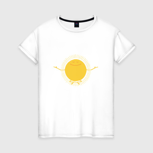 Женская футболка хлопок Солнце, цвет белый