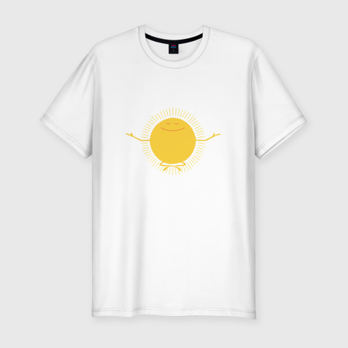 Мужская футболка хлопок Slim Солнце, цвет белый