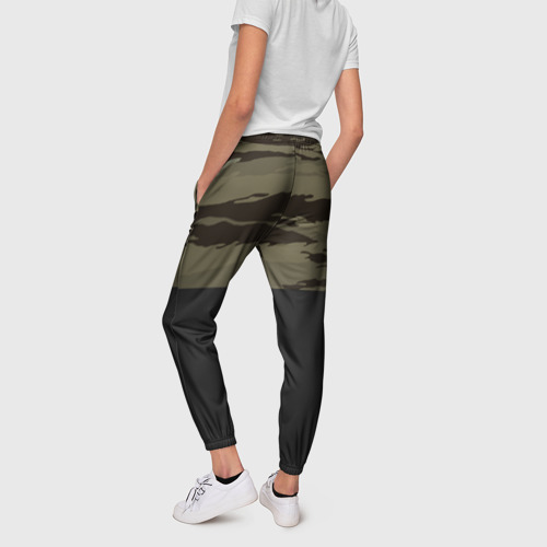 Женские брюки 3D с принтом Камуфляж ВС РФ, вид сзади #2