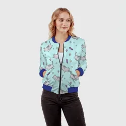 Женский бомбер 3D Кавайные котики - фото 2