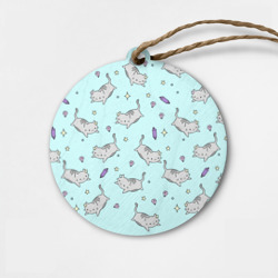 Деревянная игрушка круг Кавайные котики