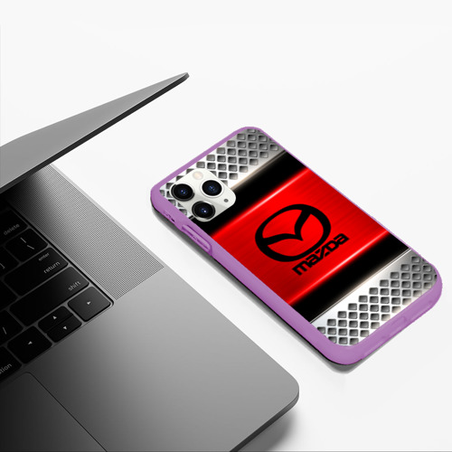 Чехол для iPhone 11 Pro Max матовый Mazda, цвет фиолетовый - фото 5