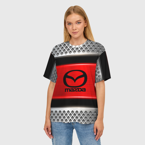 Женская футболка oversize 3D Mazda, цвет 3D печать - фото 3
