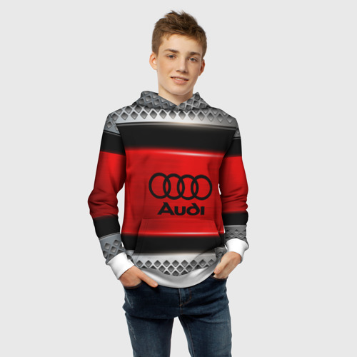 Детская толстовка 3D AUDI, цвет белый - фото 6