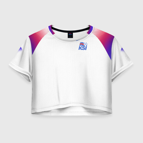 Женская футболка Crop-top 3D Iceland away WC 2018, цвет 3D печать