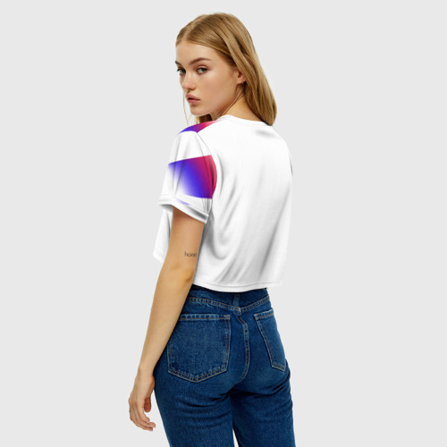 Женская футболка Crop-top 3D Iceland away WC 2018, цвет 3D печать - фото 5