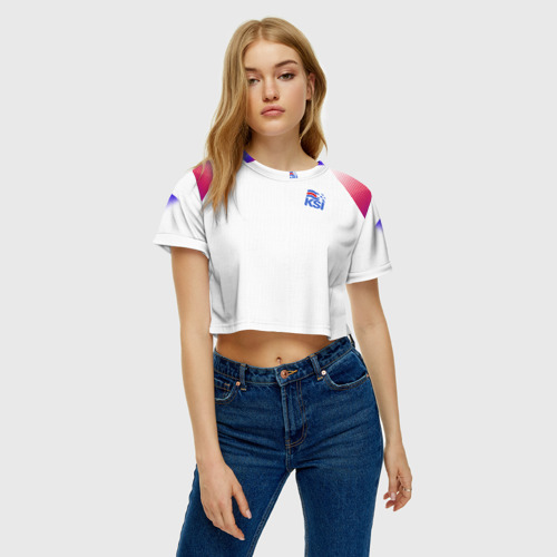 Женская футболка Crop-top 3D Iceland away WC 2018 - фото 4