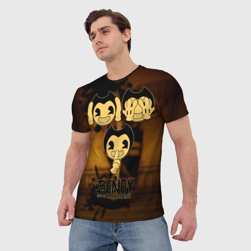 Мужская футболка 3D Bendy and the ink machine (28), цвет 3D печать - фото 3