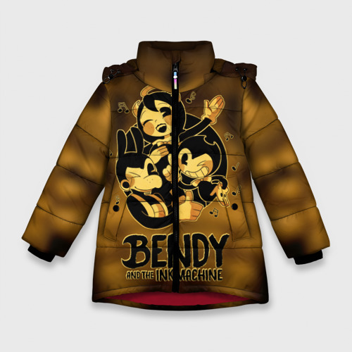 Зимняя куртка для девочек 3D Bendy and the ink machine 32, цвет красный