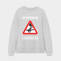 Мужской свитшот oversize без начеса хлопок Осторожно скалолаз