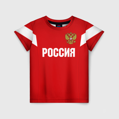 Детская футболка с принтом Сборная России, вид спереди №1