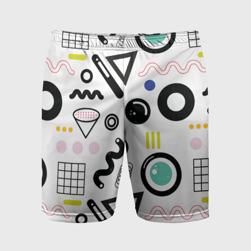 Мужские шорты спортивные Веселые узоры, цвет 3D печать