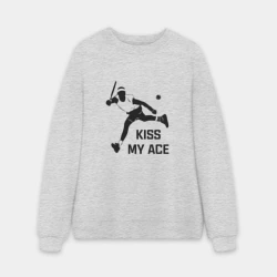 Мужской свитшот oversize без начеса хлопок Kiss My Ace Теннис