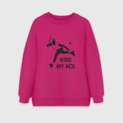 Женский свитшот oversize без начеса хлопок Kiss My Ace Теннис