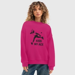 Женский свитшот oversize без начеса хлопок Kiss My Ace Теннис - фото 2