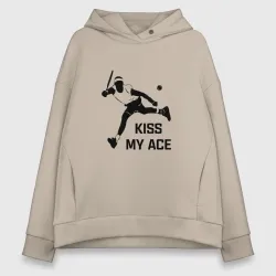 Женское худи Oversize хлопок Kiss My Ace Теннис