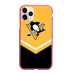 Чехол для iPhone 11 Pro Max матовый Pittsburgh Penguins Форма 1