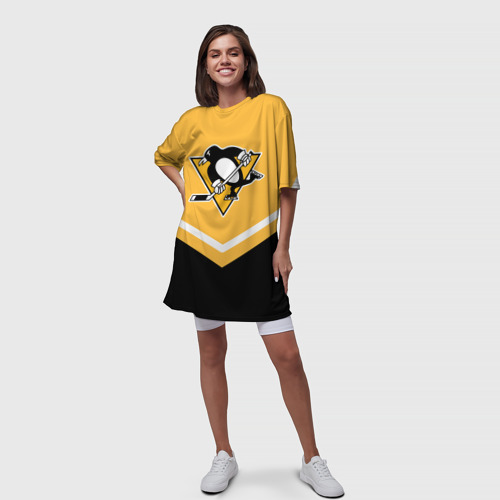 Платье-футболка 3D Pittsburgh Penguins Форма 1, цвет 3D печать - фото 5