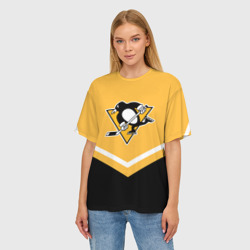 Женская футболка oversize 3D Pittsburgh Penguins Форма 1 - фото 2