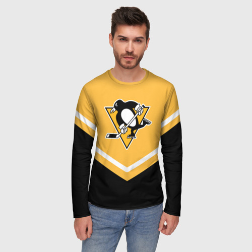 Мужской лонгслив 3D Pittsburgh Penguins Форма 1, цвет 3D печать - фото 3