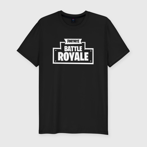 Мужская футболка хлопок Slim Fortnite Battle Royale Logo, цвет черный