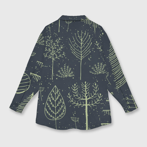 Женская рубашка oversize 3D с принтом Загадочный лес, вид сзади #1