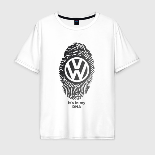 Мужская футболка хлопок Oversize Volkswagen it's in my DNA, цвет белый