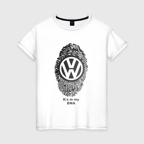 Женская футболка хлопок Volkswagen it's in my DNA, цвет белый