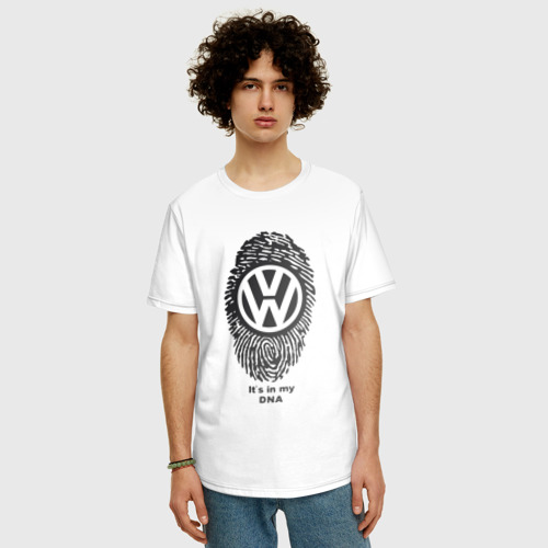 Мужская футболка хлопок Oversize Volkswagen it's in my DNA, цвет белый - фото 3