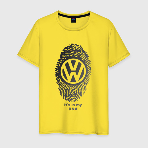 Мужская футболка хлопок Volkswagen it's in my DNA, цвет желтый