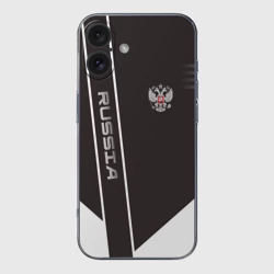 Чехол для iPhone 16 силиконовый с защитой камеры Russia