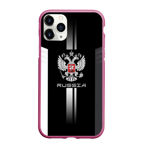 Чехол для iPhone 11 Pro Max матовый Russia, цвет малиновый