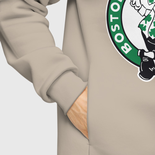 Мужское худи Oversize хлопок Boston Celtics, цвет миндальный - фото 8