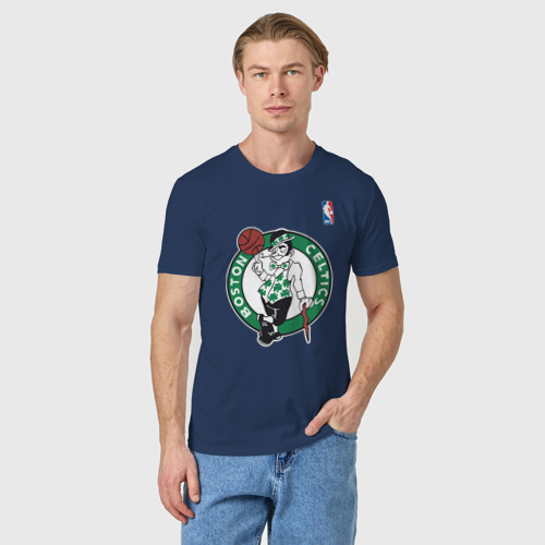 Мужская футболка хлопок Boston Celtics, цвет темно-синий - фото 3