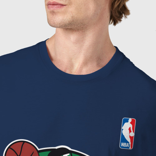 Мужская футболка хлопок Boston Celtics, цвет темно-синий - фото 6