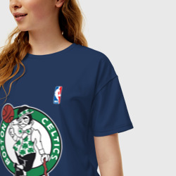 Женская футболка хлопок Oversize Boston Celtics - фото 2