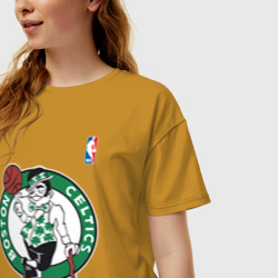 Женская футболка хлопок Oversize Boston Celtics - фото 2