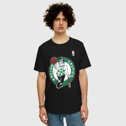 Мужская футболка хлопок Oversize Boston Celtics - фото 2