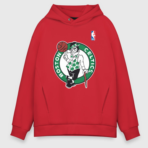 Мужское худи Oversize хлопок Boston Celtics, цвет красный