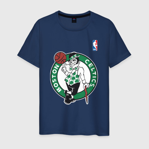 Мужская футболка хлопок Boston Celtics, цвет темно-синий
