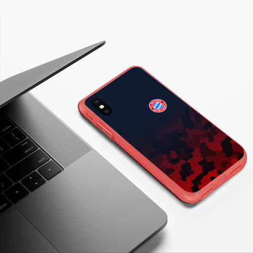 Чехол для iPhone XS Max матовый Bayern Munchen sport, цвет красный - фото 5