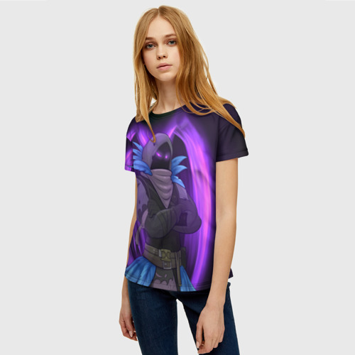 Женская футболка 3D с принтом Raven, фото на моделе #1