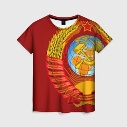 Женская футболка 3D Герб СССР